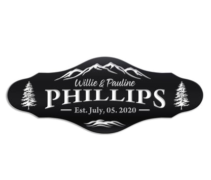 Outdoor Family Name Metal Sign