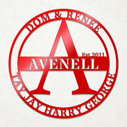 Family Multiple Name Sign