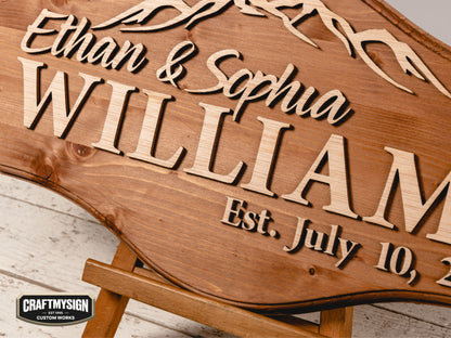 Mountain Family Name Sign Craftmysign
