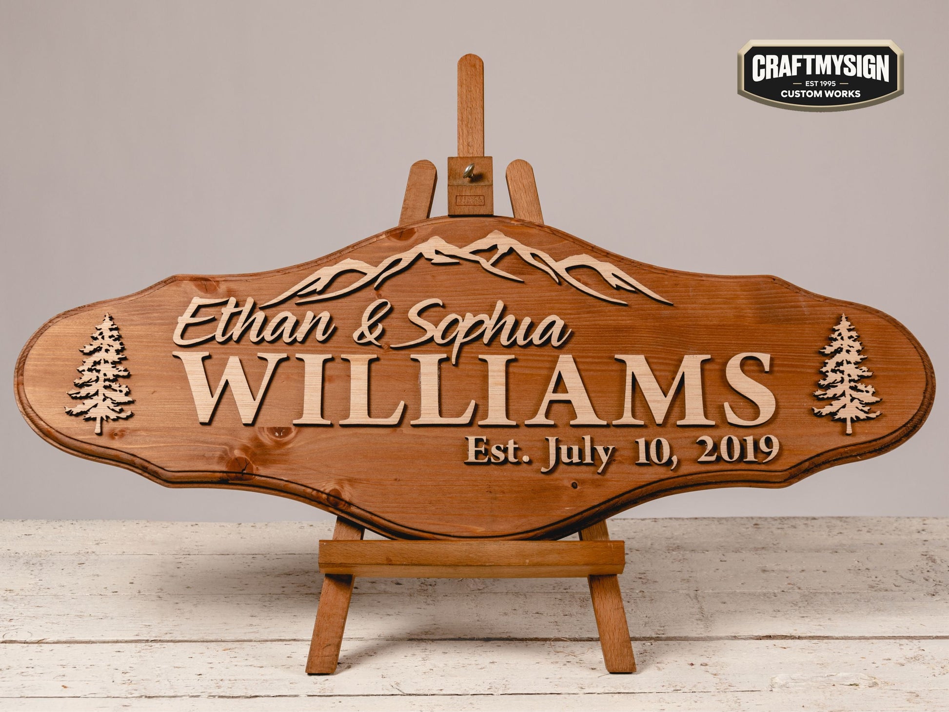 Mountain Family Name Sign Craftmysign