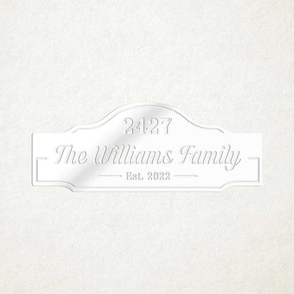 Family Name & House Address Sign