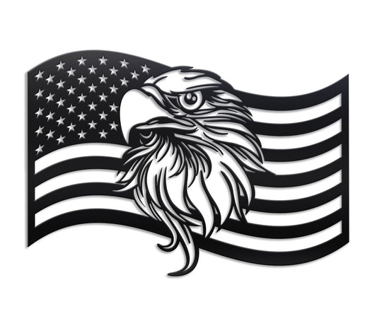 American Eagle Flag Metal Sign