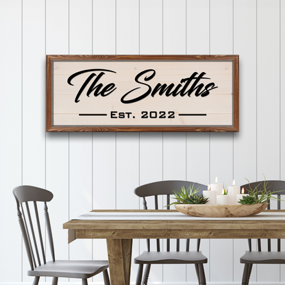 Framed Family Name Sign