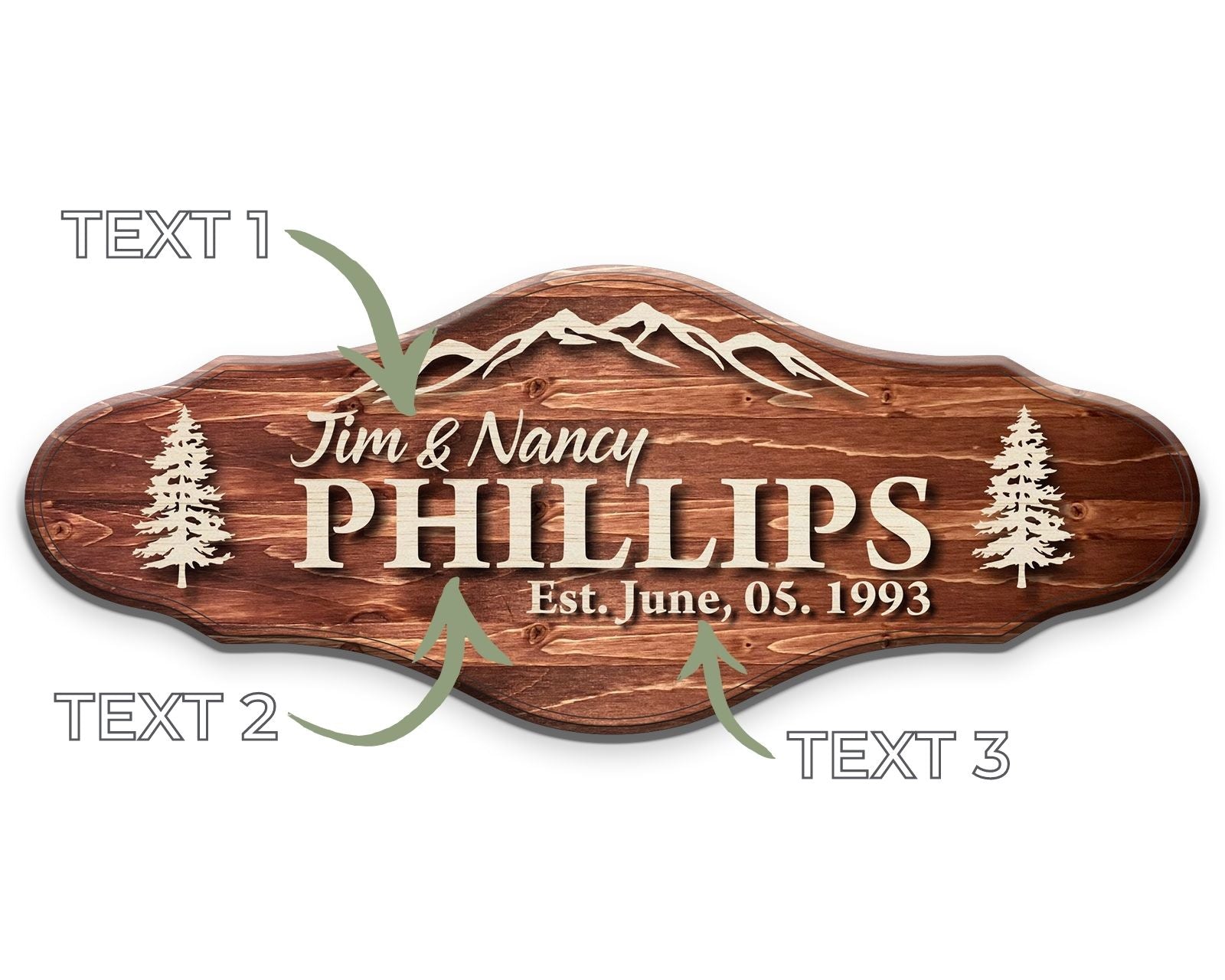 Mountain Family Name Sign Craftmysign