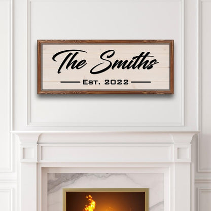 Framed Family Name Sign