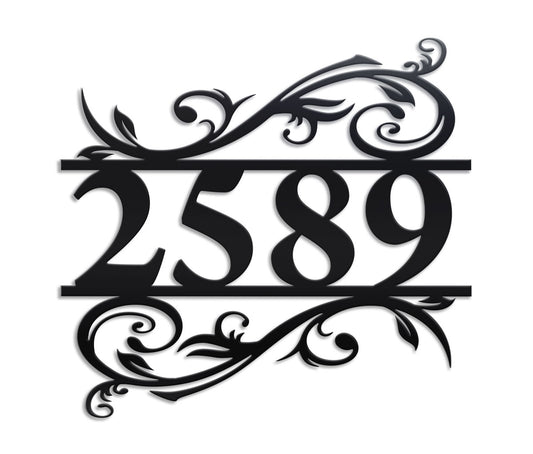 Swirl House Number Sign