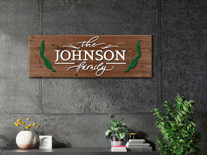Wreath Family Name Sign